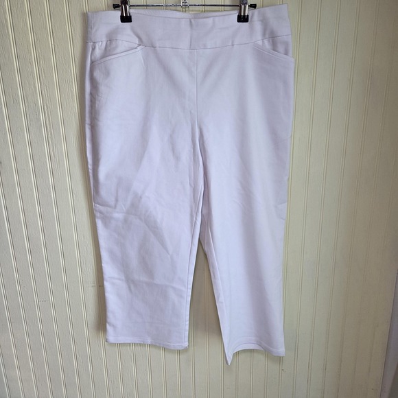 croft & barrow Pants - Croft & Barrow Capri Pants Womens 12 White Twill Pull On Stretch Pockets